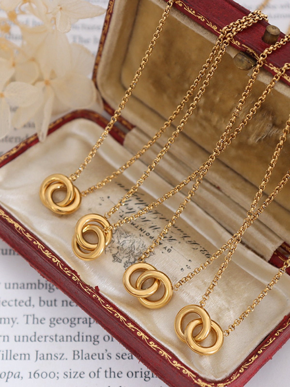 18K Gold - Plated Titanium Steel Hoop Pendant Necklace - Cart Retail