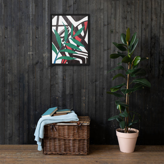 Red Leaf Framed canvas