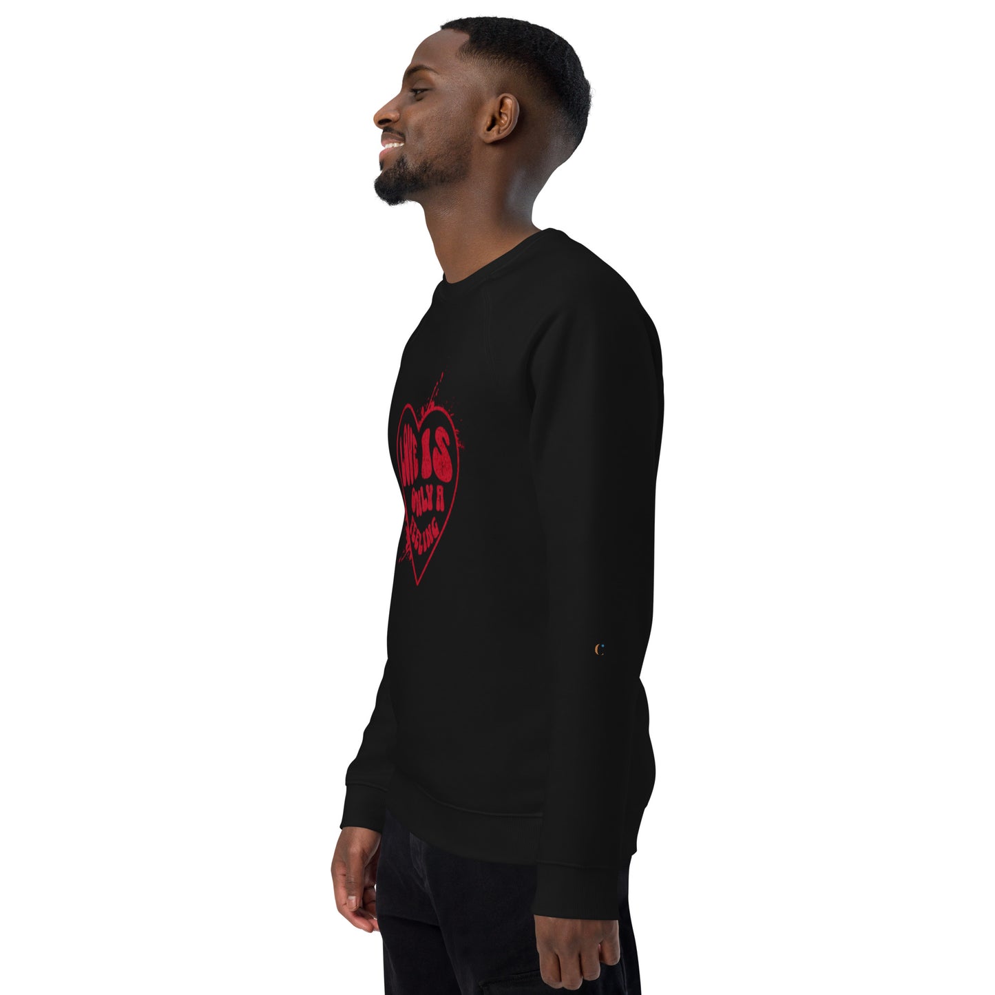 Love is only a Feeling Unisex organic raglan sweatshirt