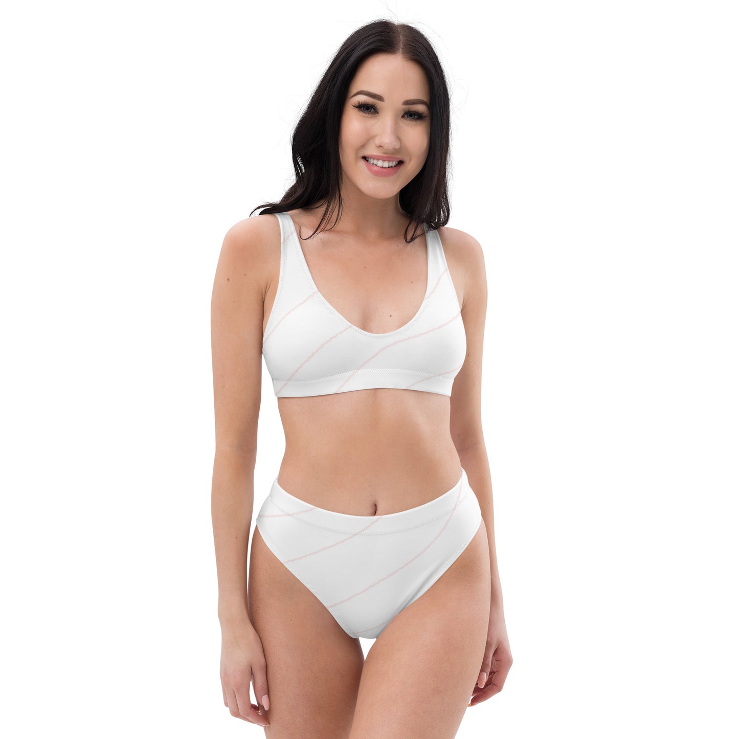 “Florid Stripe” Recycled High-waisted Bikini