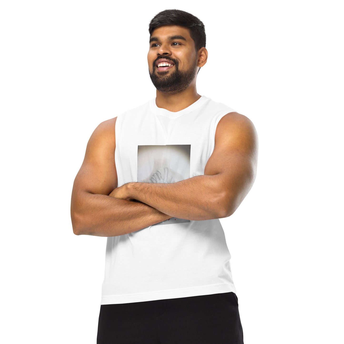 White Muscle Shirt with quote “Forever”
