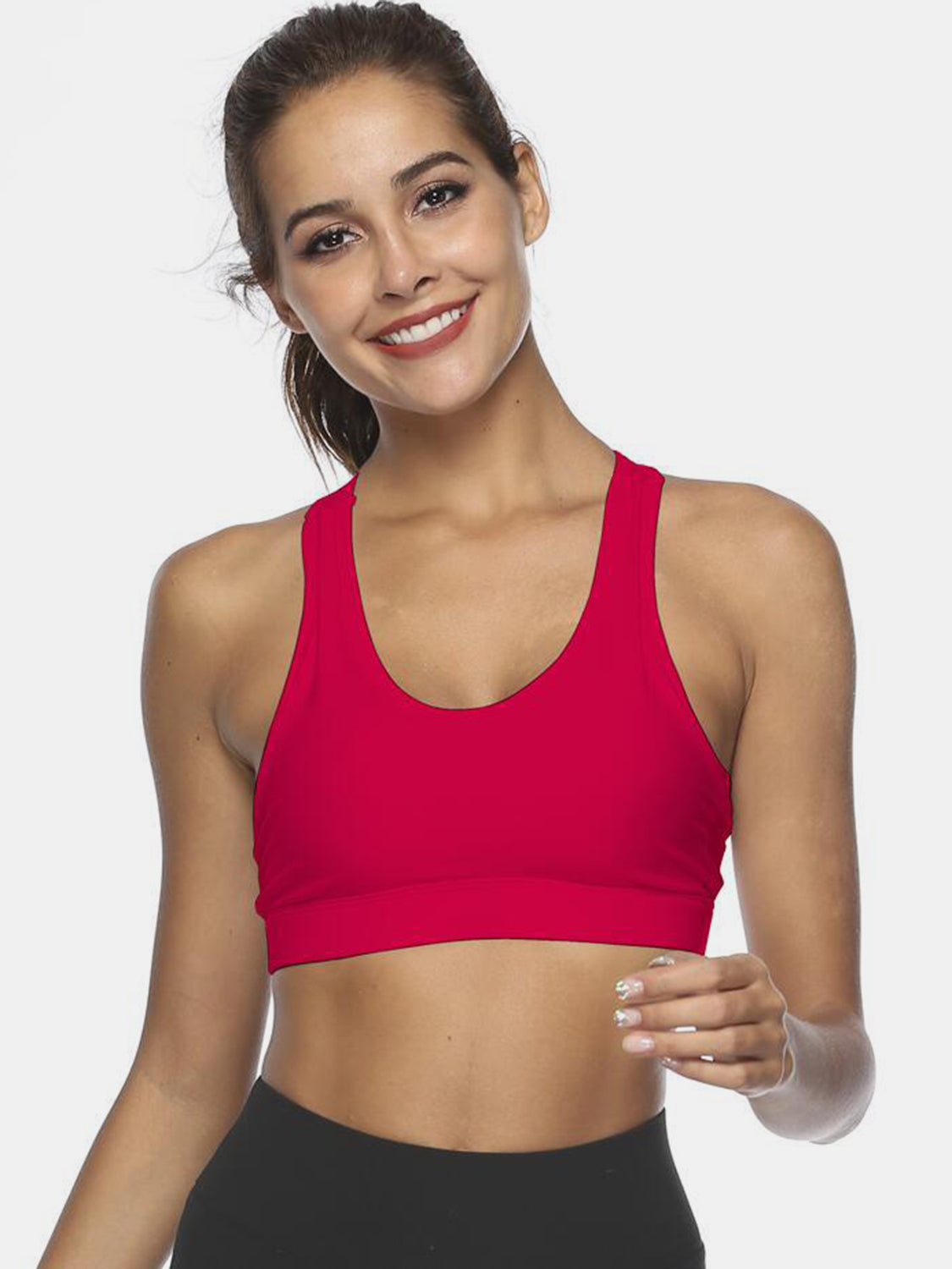 Cutout Scoop Neck Active Tank with pocket