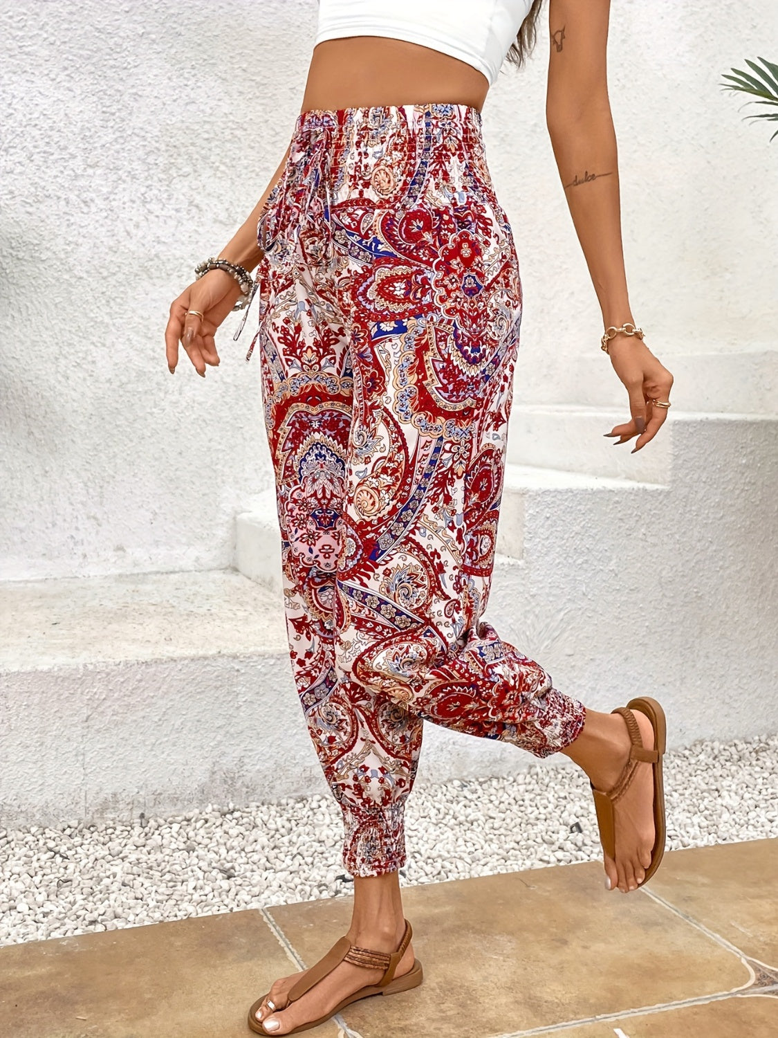 Printed High Waist Pants