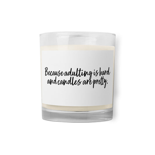 ADULTING IS HARD Glass jar soy wax candle - Cart Retail