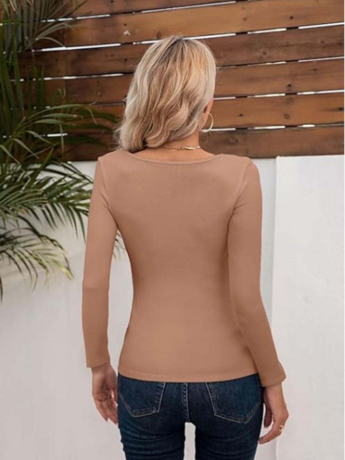 Asymmetrical Neck Long Sleeve T-Shirt - Cart Retail