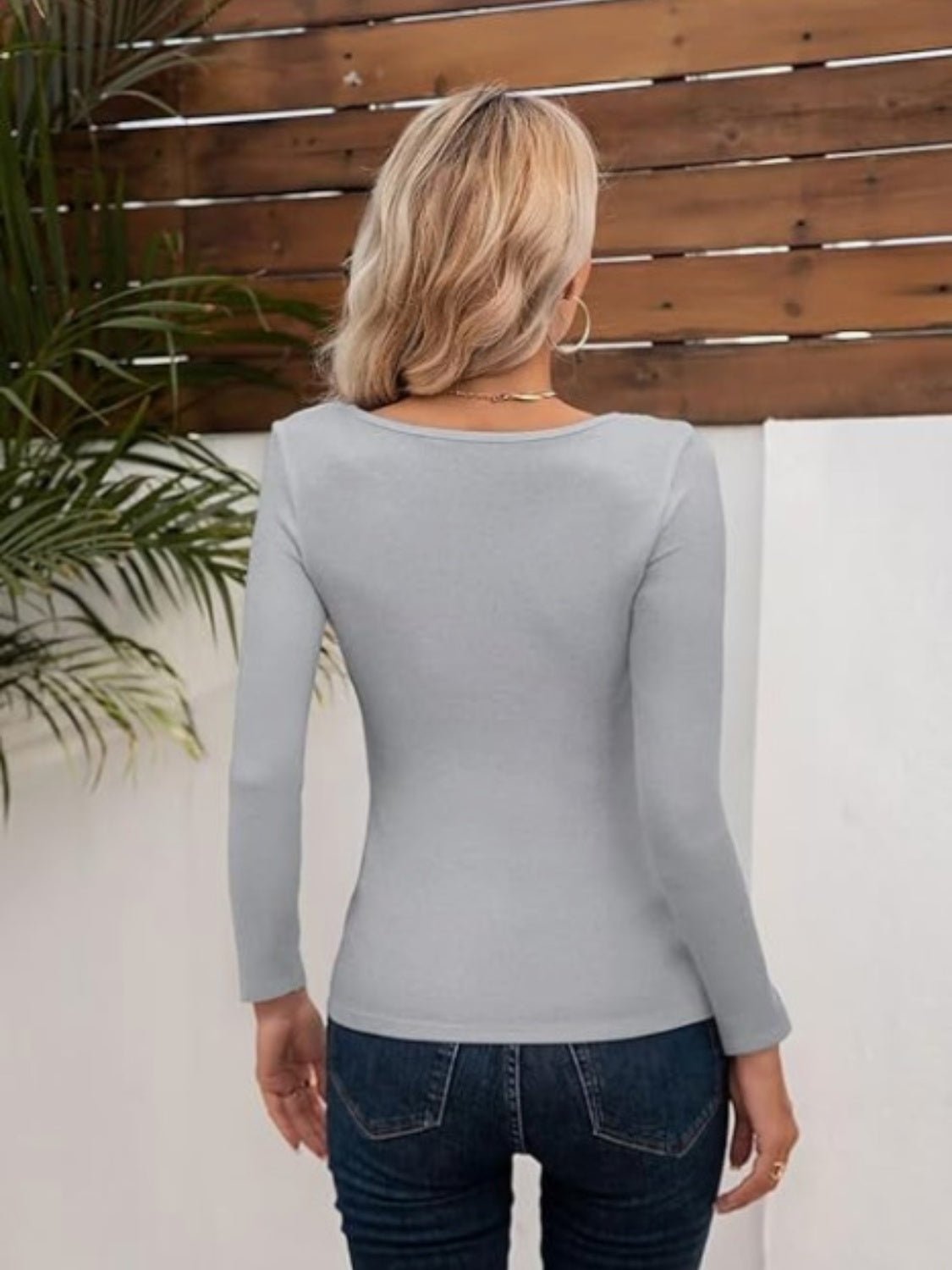 Asymmetrical Neck Long Sleeve T-Shirt - Cart Retail