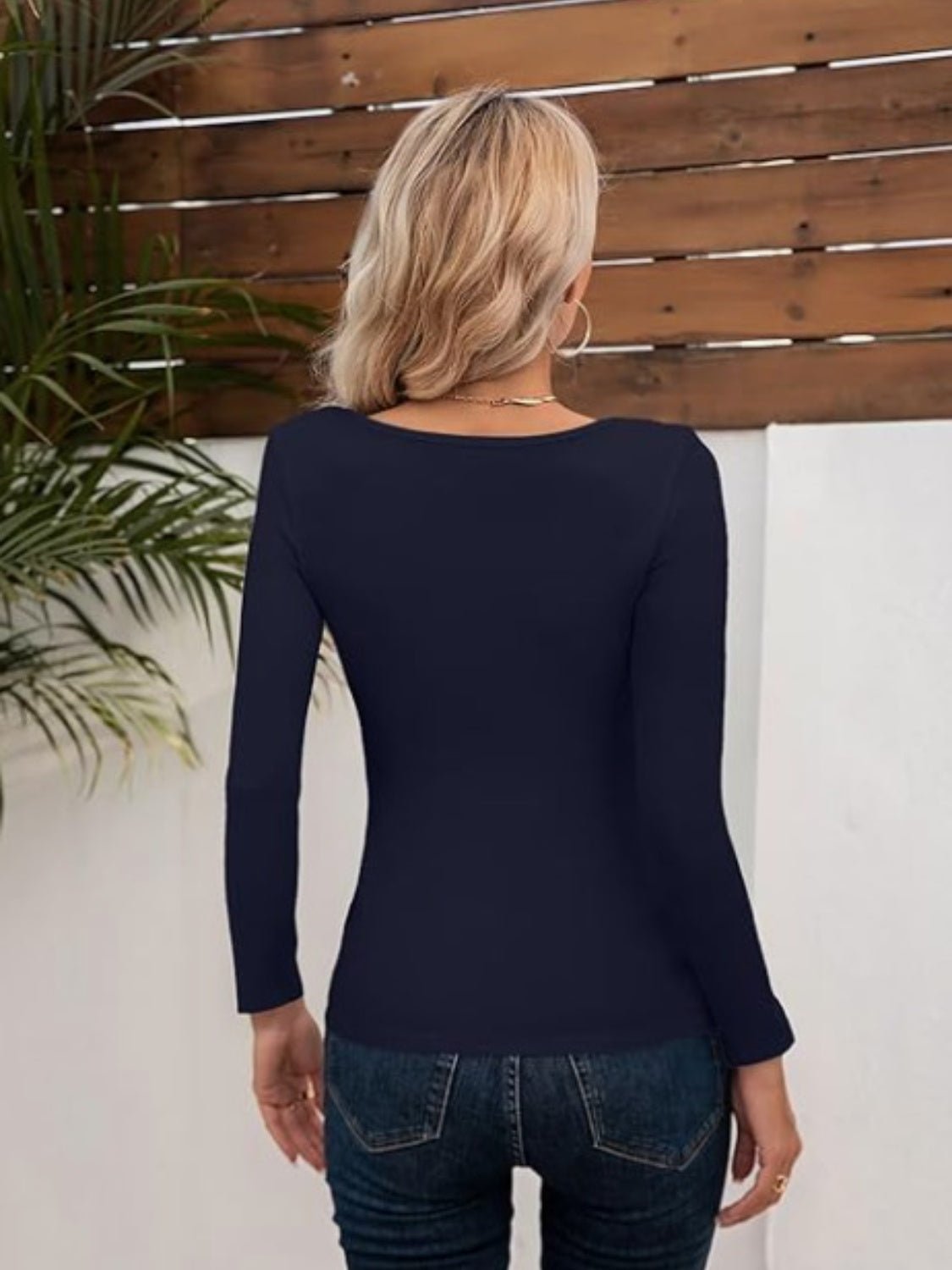 Asymmetrical Neck Long Sleeve T-Shirt - Cart Retail