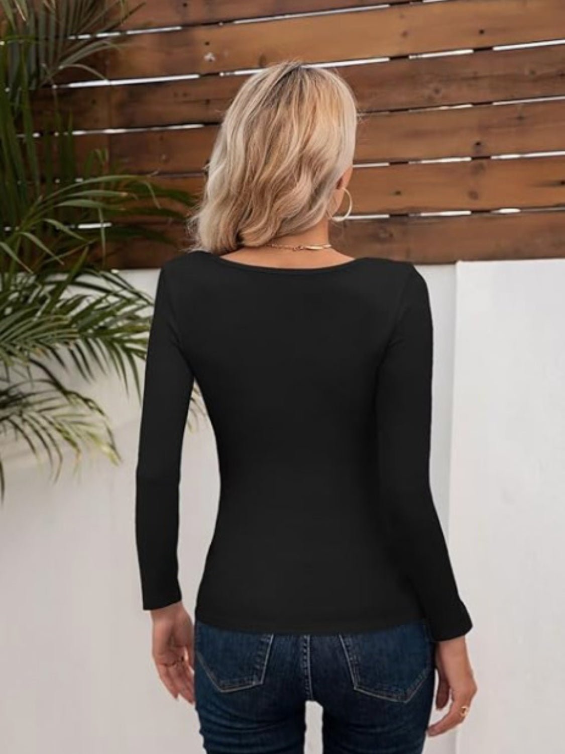 Asymmetrical Neck Long Sleeve T-Shirt - Cart Retail