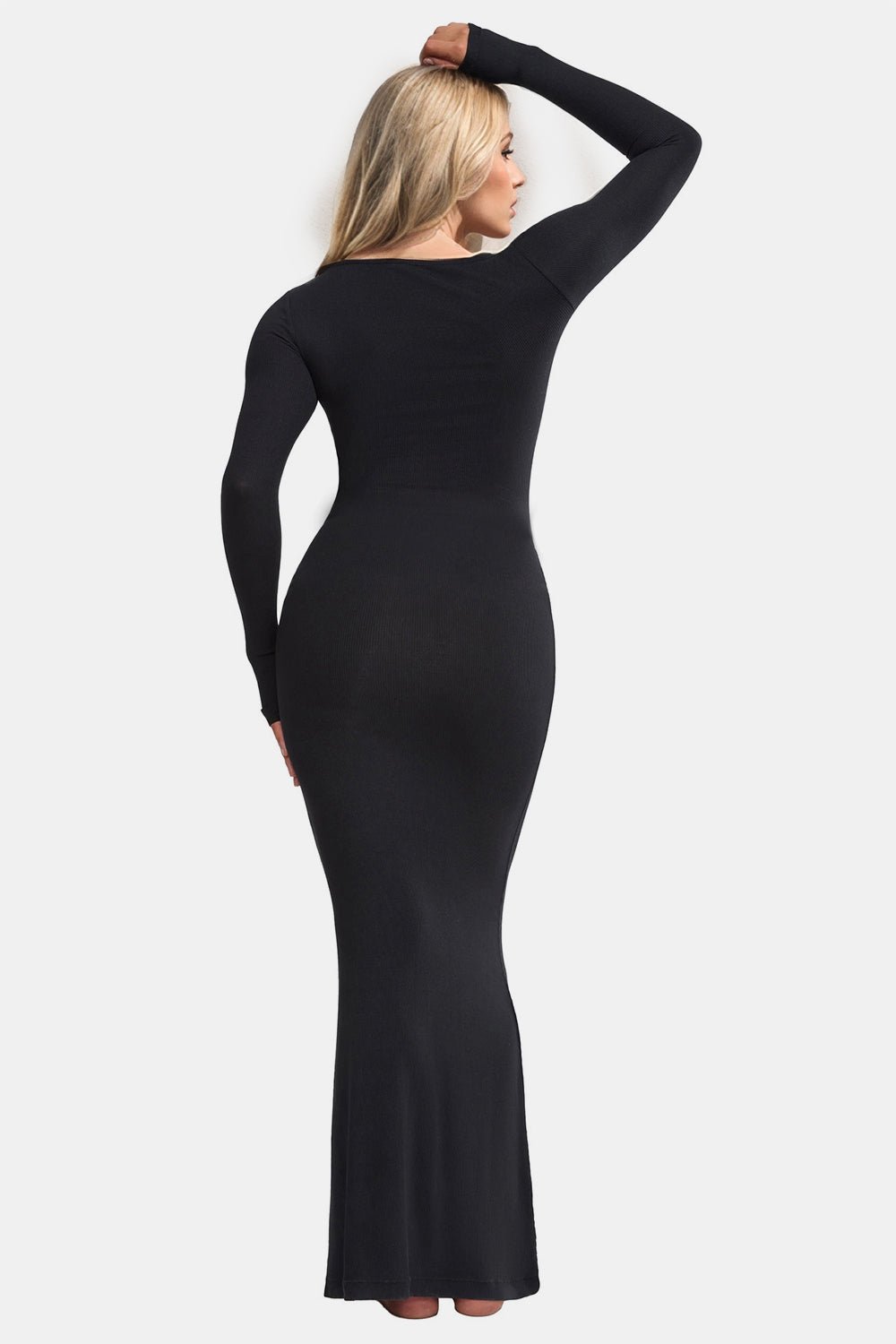 Basic Bae Built - In Shapewear Square Neck Long Sleeve Maxi Dress - Cart Retail