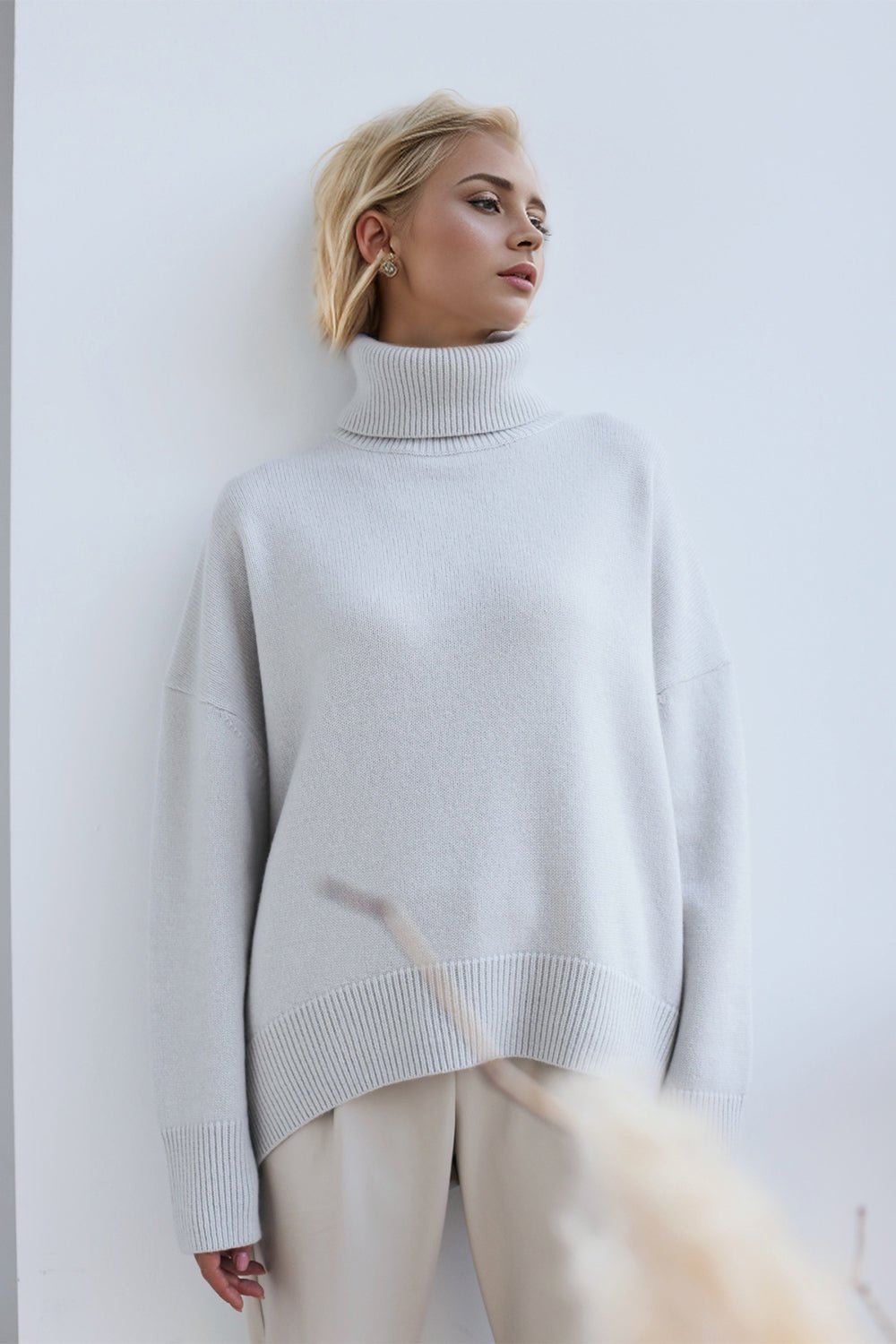 Basic Bae Turtleneck Dropped Shoulder Long Sleeve Sweater - Cart Retail