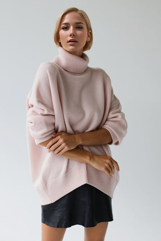 Basic Bae Turtleneck Dropped Shoulder Long Sleeve Sweater - Cart Retail