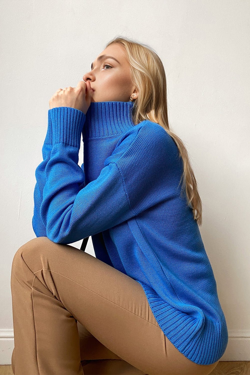 Basic Bae Turtleneck Dropped Shoulder Long Sleeve Sweater - Cart Retail