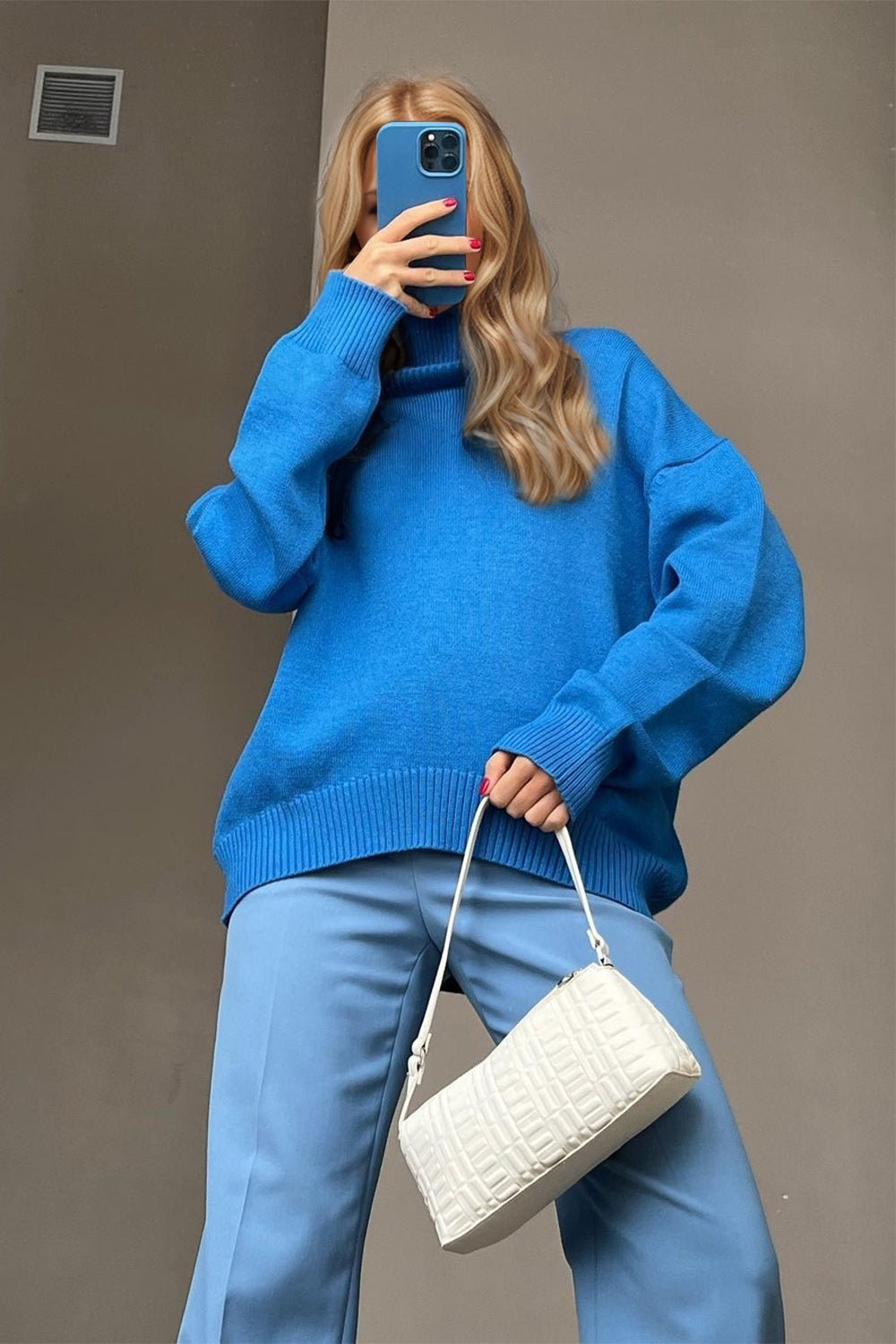 Basic Bae Turtleneck Dropped Shoulder Long Sleeve Sweater - Cart Retail