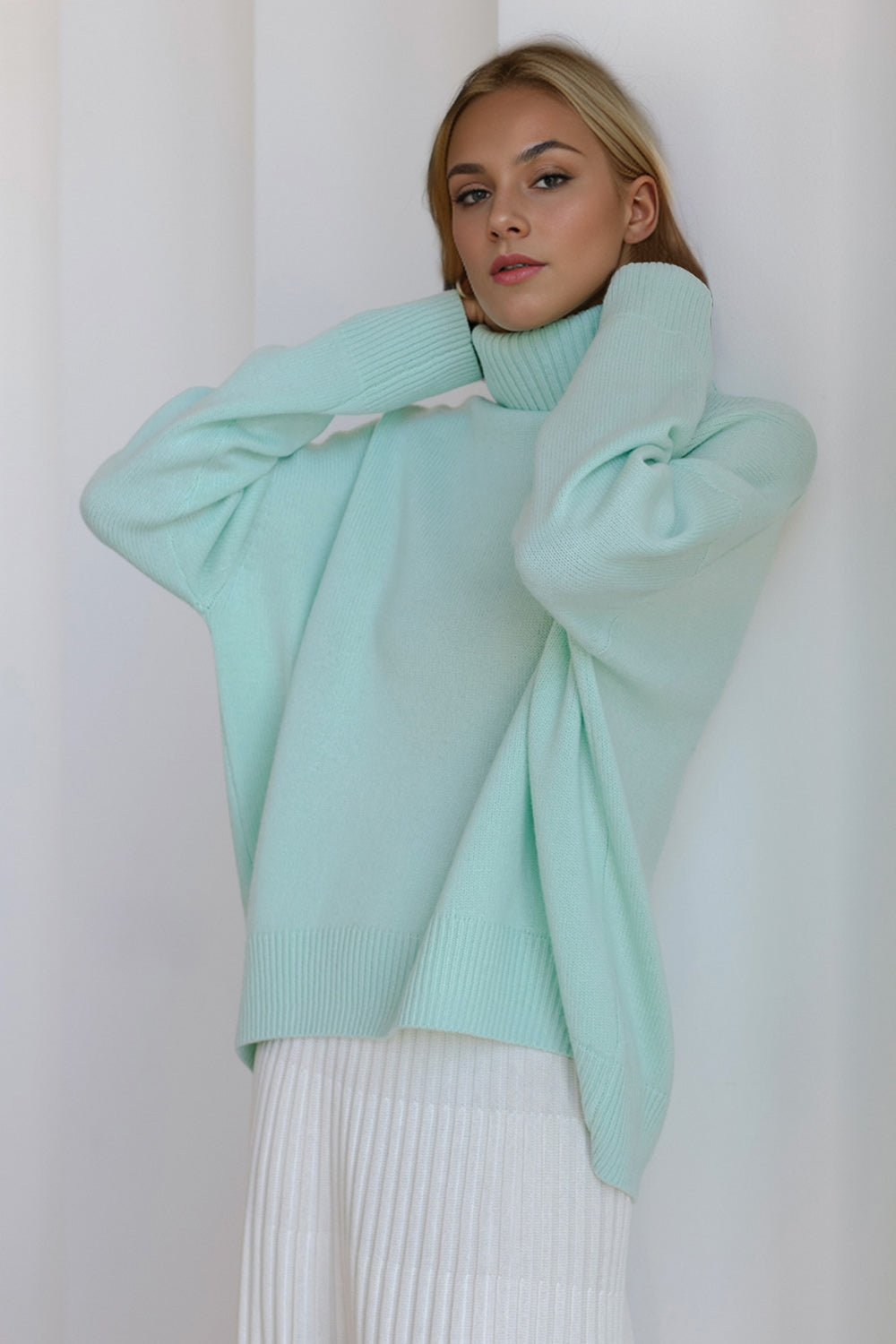 Basic Bae Turtleneck Dropped Shoulder Long Sleeve Sweater - Cart Retail