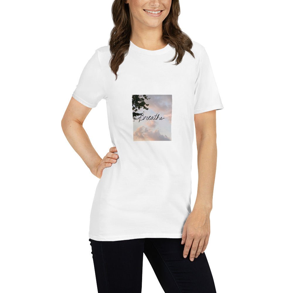 "Breathe" Scenic Graphic Print Short - Sleeve Unisex T - Shirt - Cart Retail