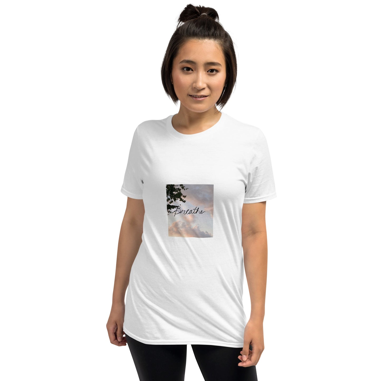 "Breathe" Scenic Graphic Print Short - Sleeve Unisex T - Shirt - Cart Retail