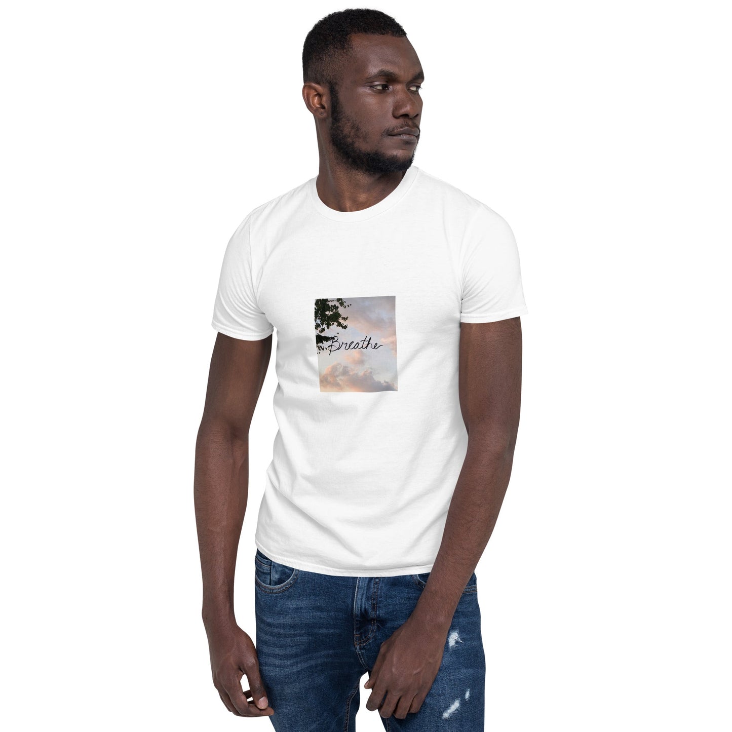 "Breathe" Scenic Graphic Print Short - Sleeve Unisex T - Shirt - Cart Retail