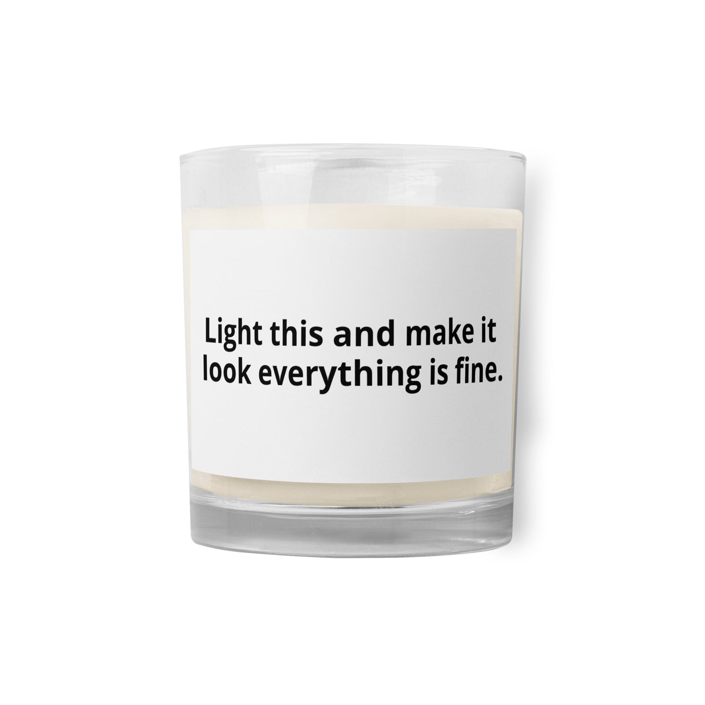 EVERYTHING IS FINE Glass jar soy wax candle