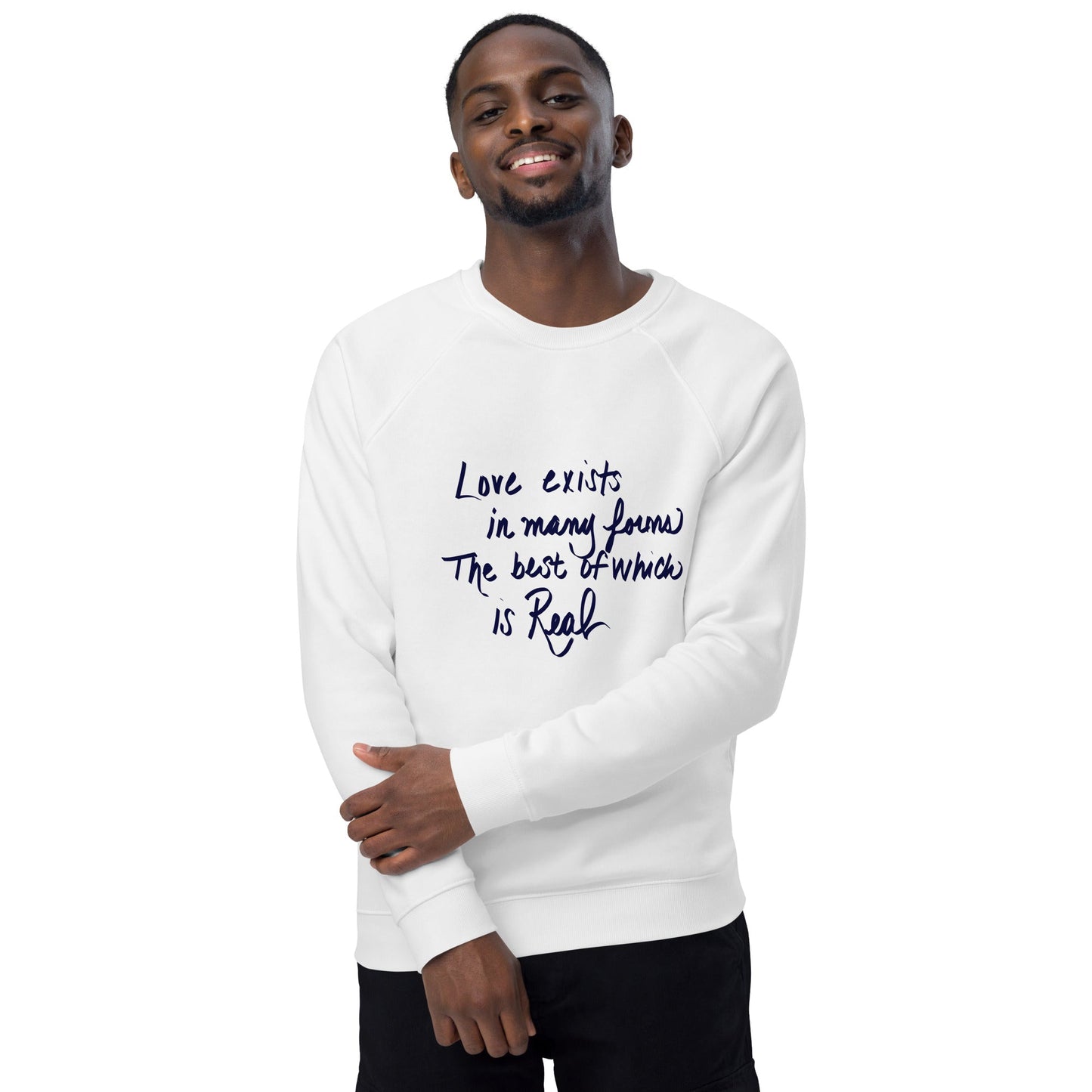 "Love in Other Forms" Unisex Organic Raglan Sweatshirt - Cart Retail