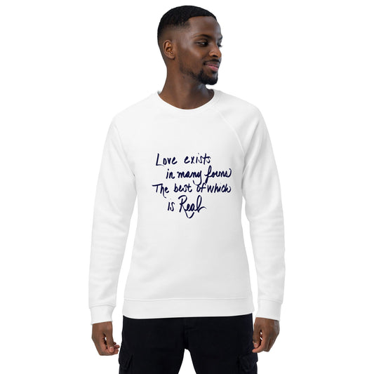 "Love in Other Forms" Unisex Organic Raglan Sweatshirt - Cart Retail