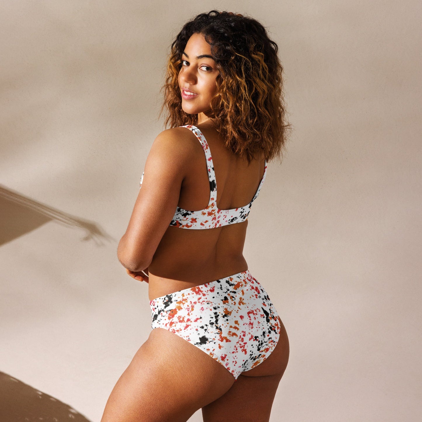 "Warm" Two Piece Recycled High - waisted Bikini - Cart Retail