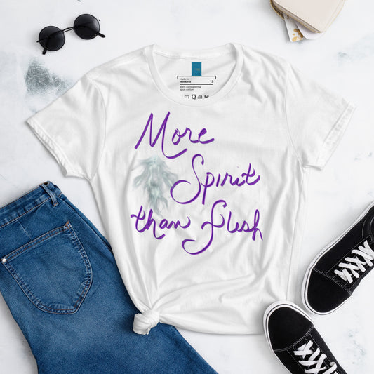 "More spirit than flesh" Women's short sleeve t-shirt