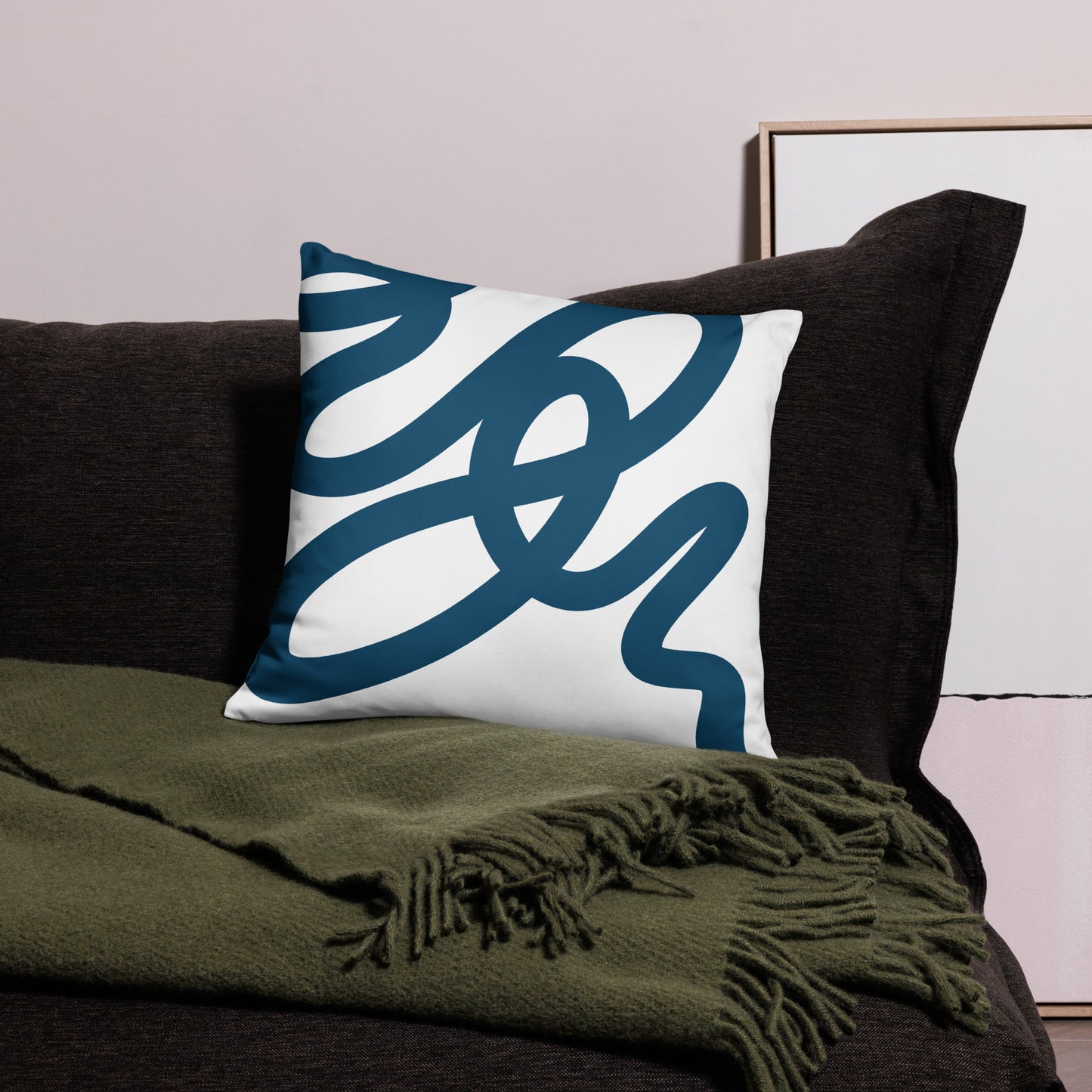"Blue Print" Graphic Pillow
