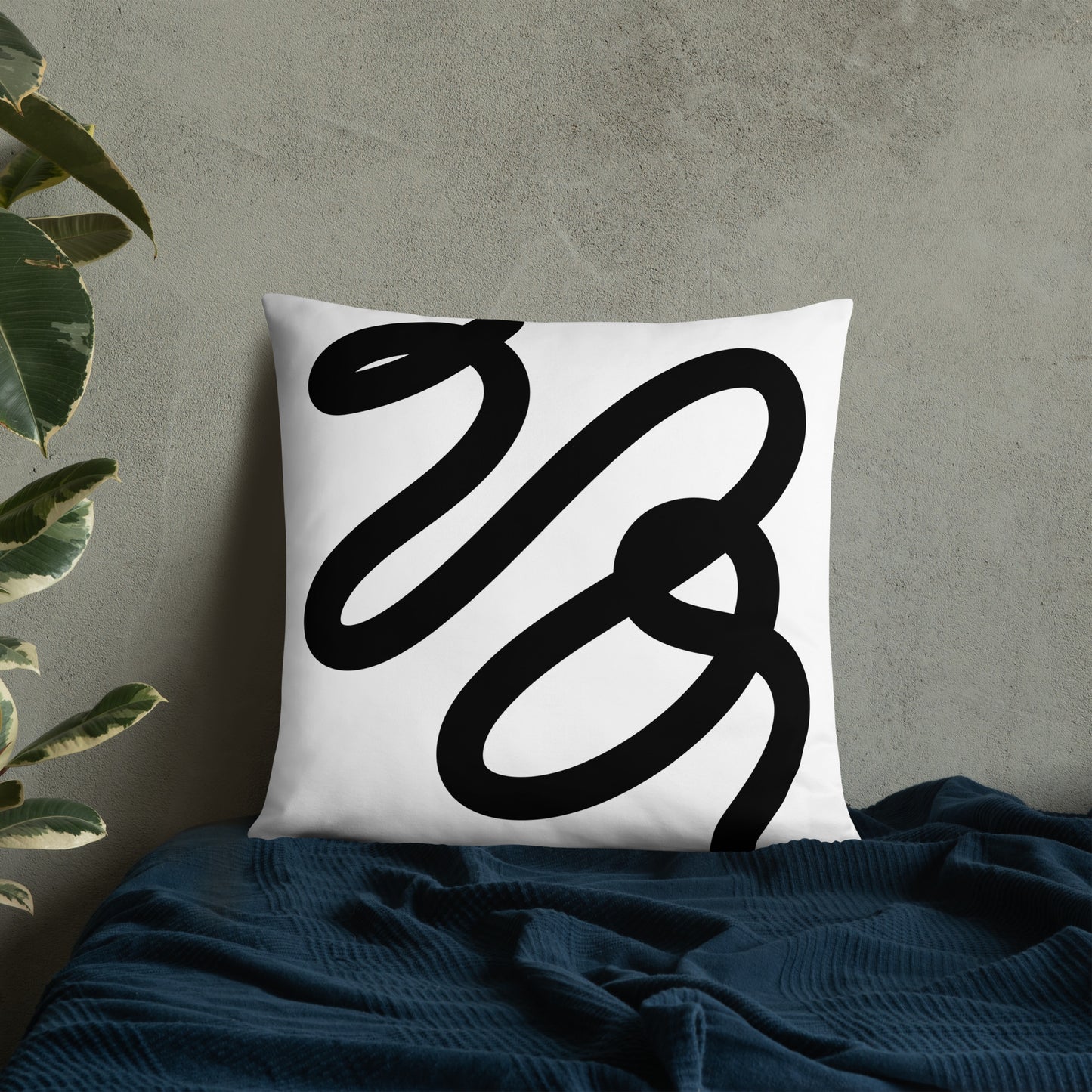 "Black Print" Basic Pillow