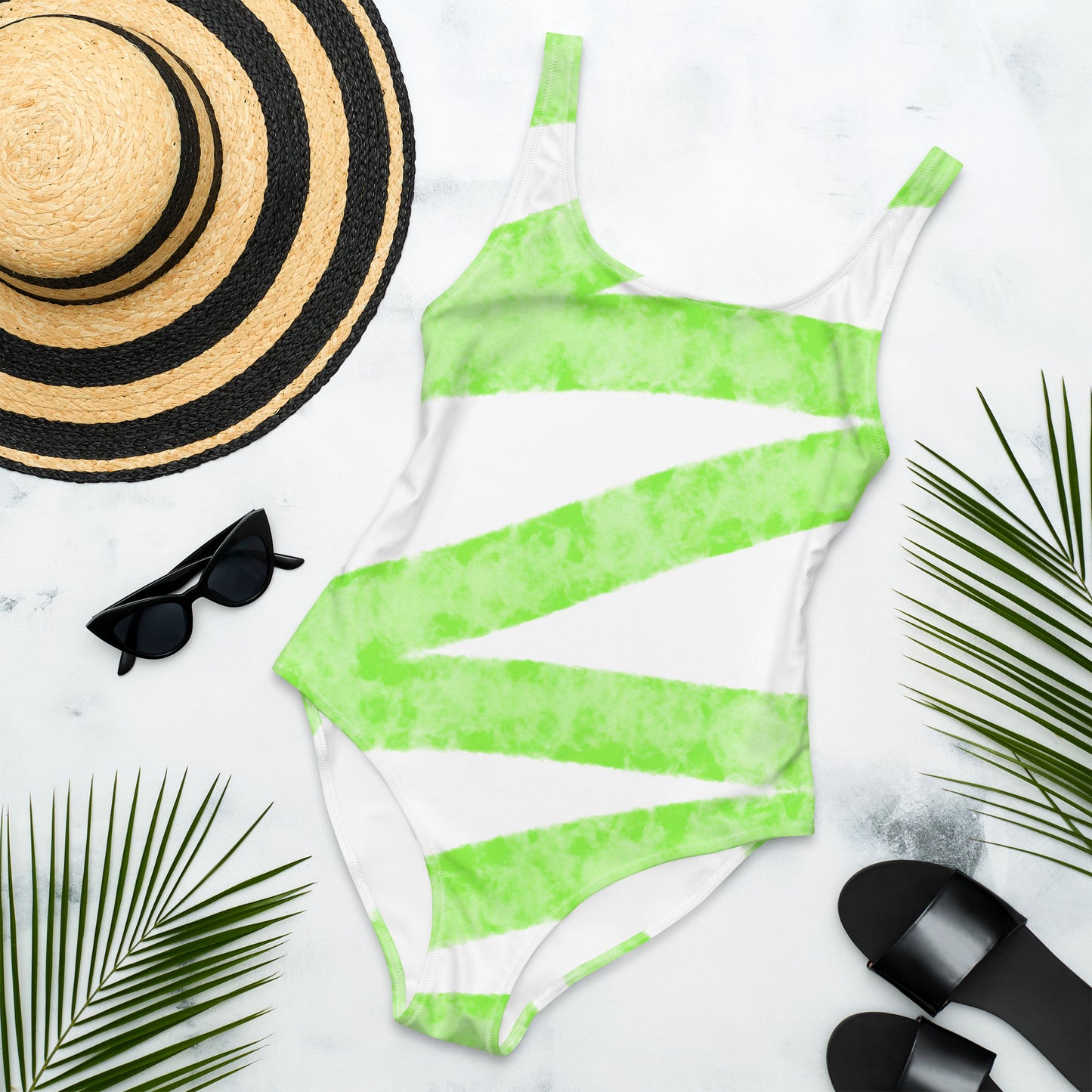 "Green Path" One-Piece Swimsuit