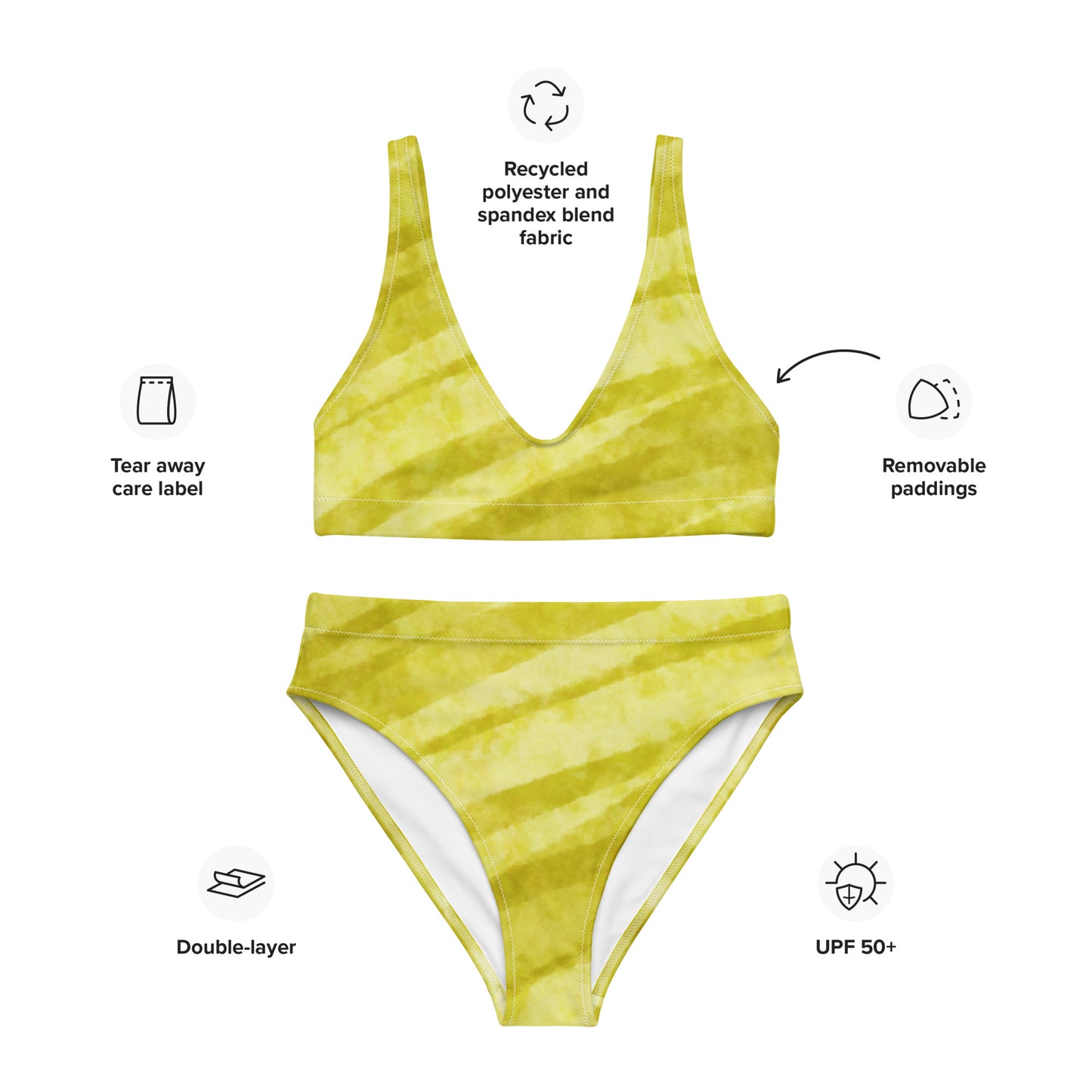 “Dracaena Leaf” Recycled High-waisted Bikini