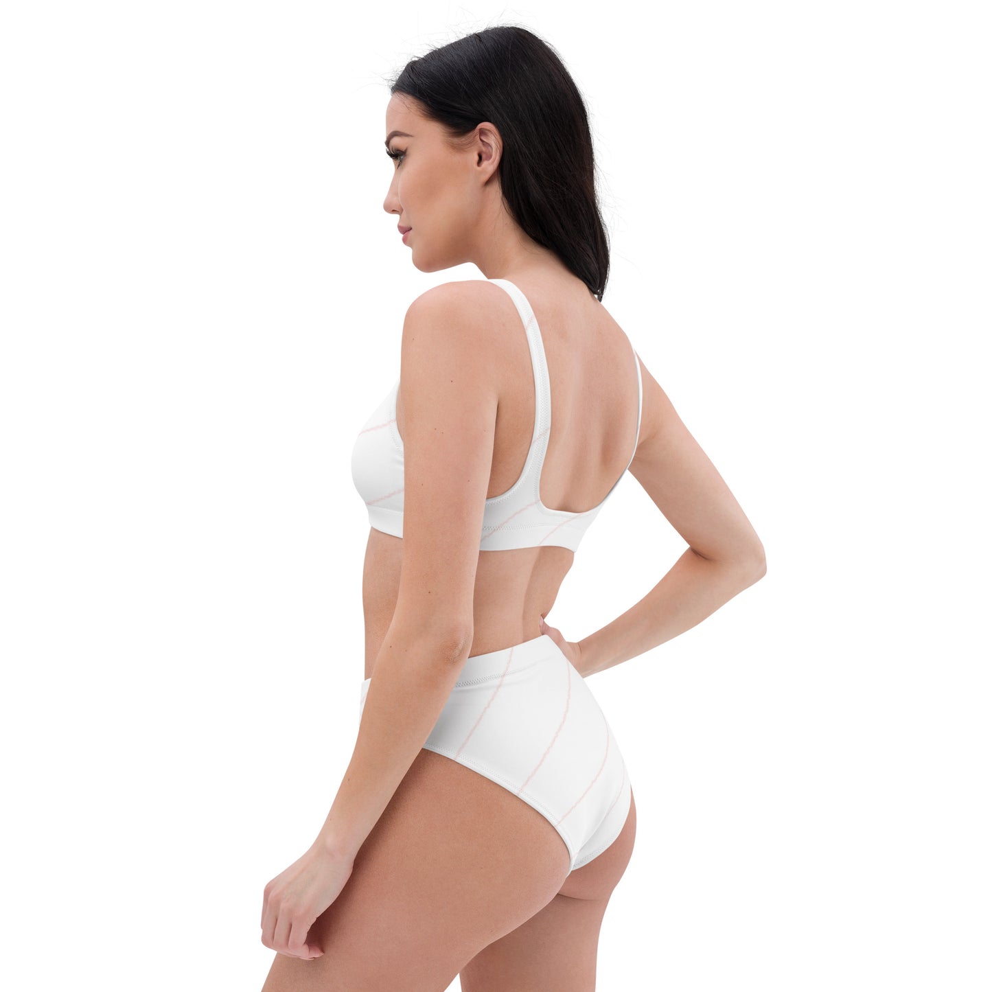 “Florid Strip” Recycled High-waisted Bikini