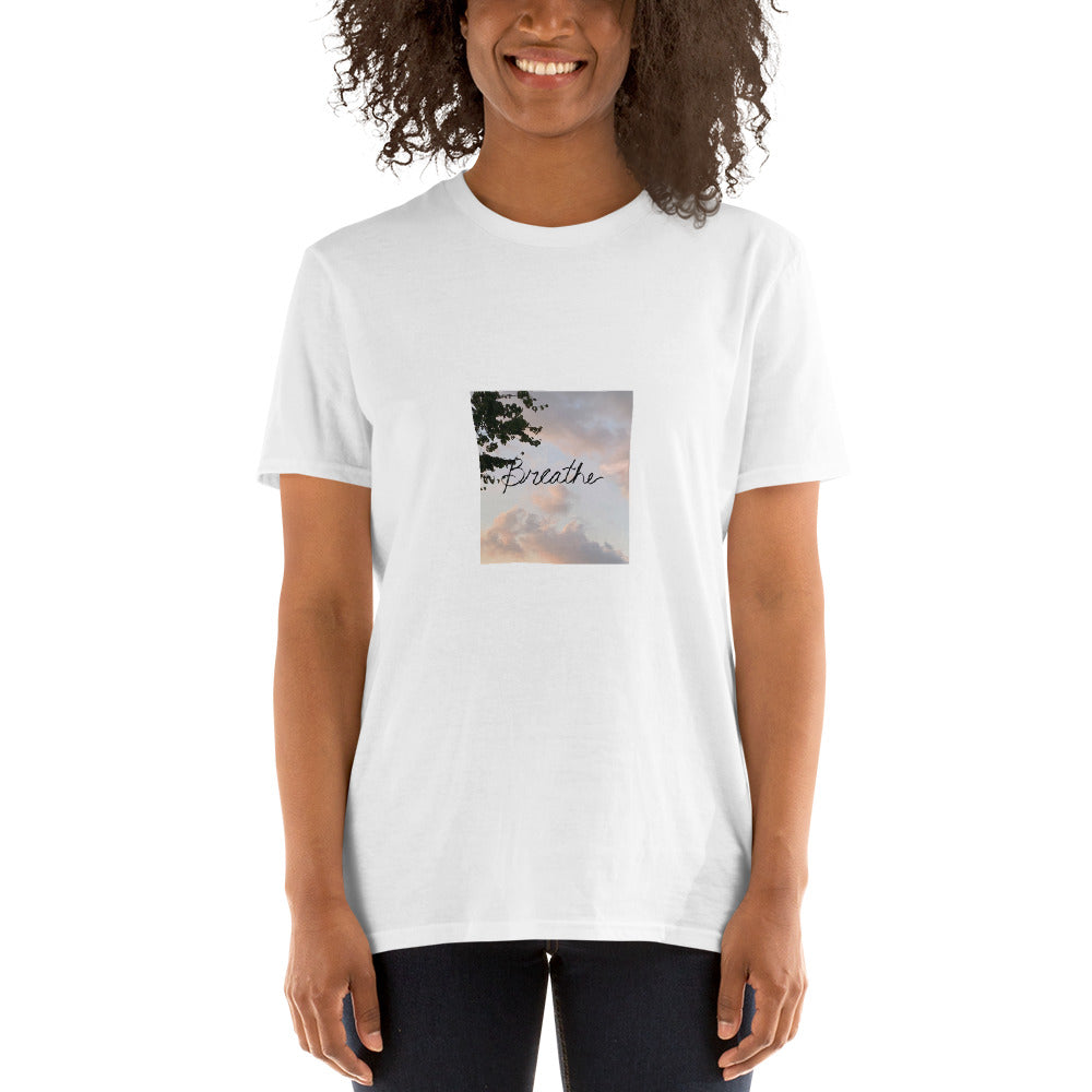 "Breathe" Scenic Graphic Print Short-Sleeve Unisex T-Shirt