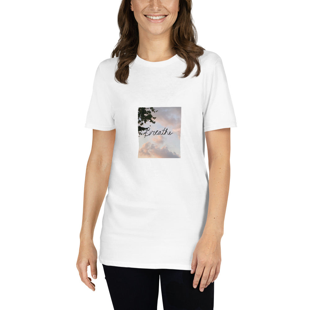 "Breathe" Scenic Graphic Print Short-Sleeve Unisex T-Shirt